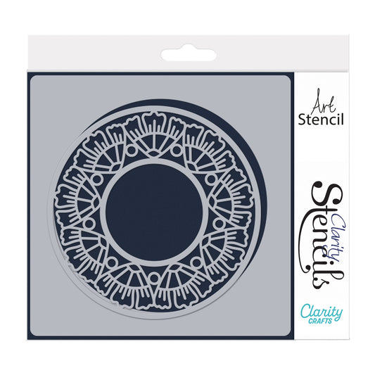 Barbara's Dreambird Circular Decorative Frame 7" x 7" Stencil