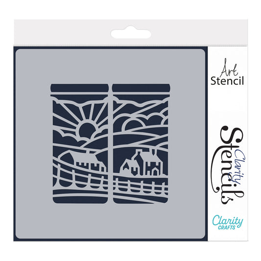 Room with a View 1 - Sunshine 7" x 7" Stencil