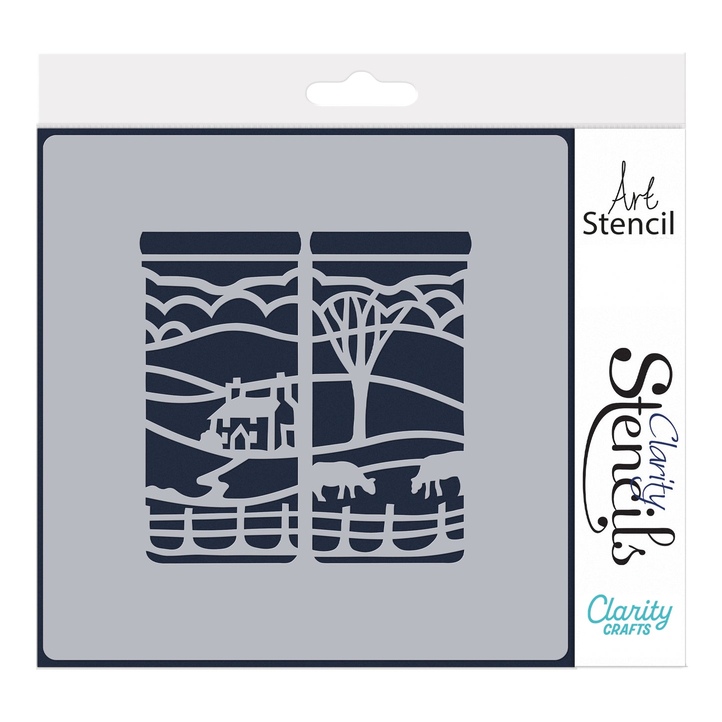 Room with a View 2 - Cows in a Field 7" x 7" Stencil