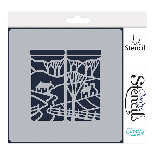 Room with a View 3 - Country Cottages 7" x 7" Stencil