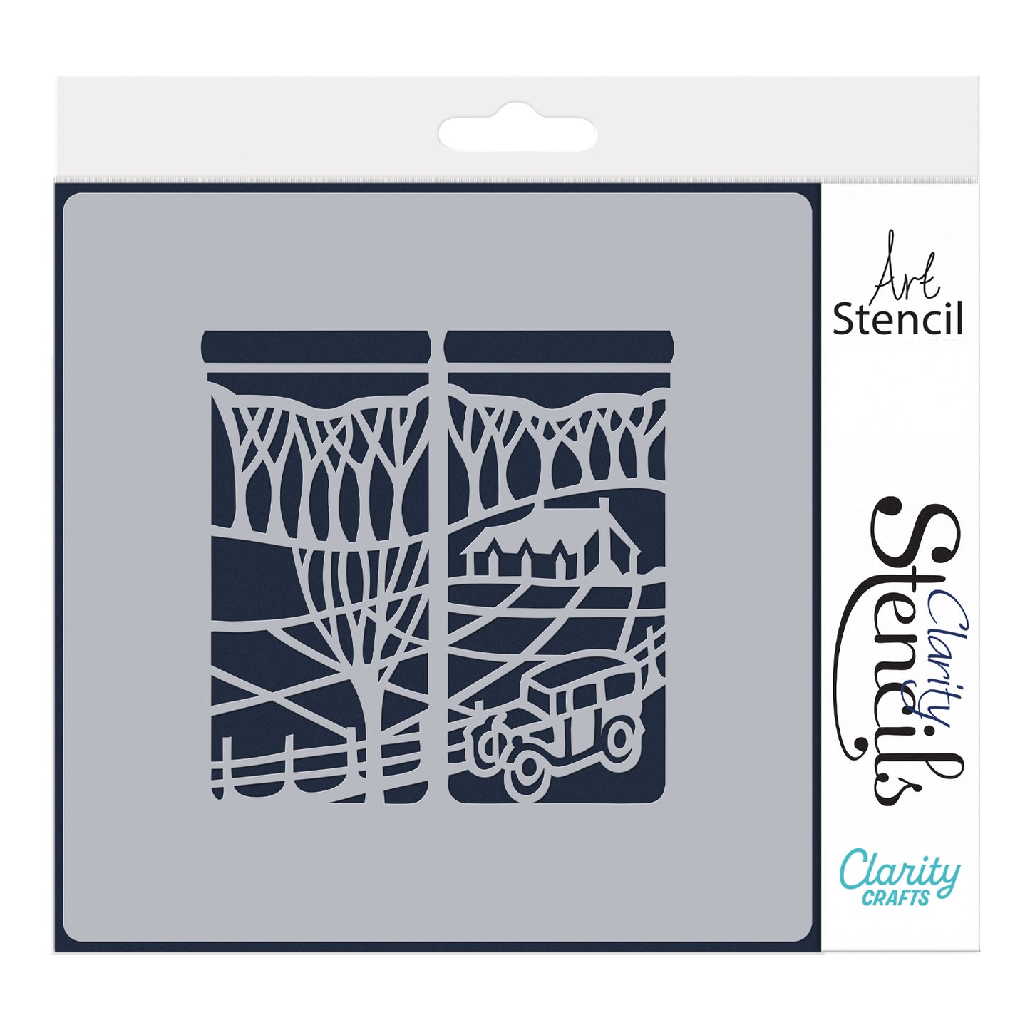 Room with a View 4 - Drive in the Countryside 7" x 7" Stencil