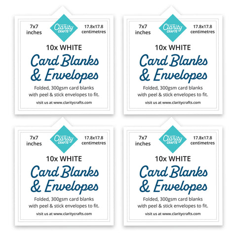 4 for 3! - 7" x 7" White Card Blanks & Envelopes x40