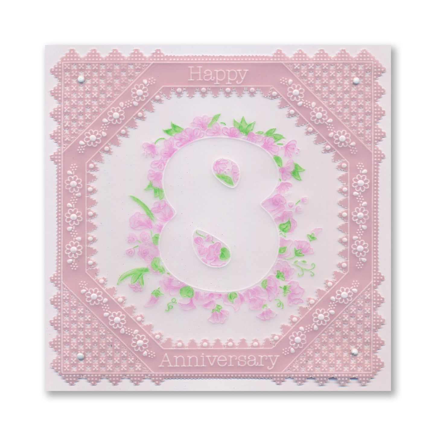 Linda's Floral Number 8 A6 Square Groovi Plate
