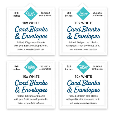 4 for 3! - 8" x 8" White Card Blanks & Envelopes x40