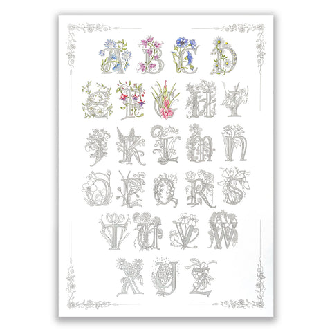 Barbara Gray's Floral Alphabet Posters - 3 x A3 + Floral Alphabet Key