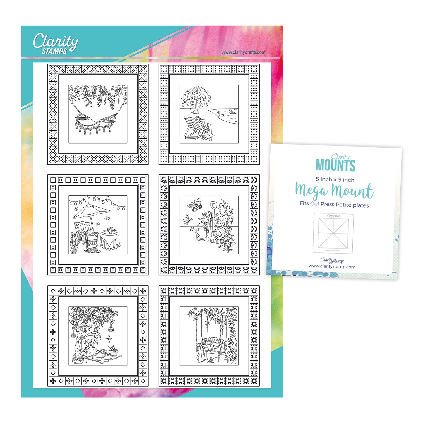 Linda's Summer Sampler A4 Stamp Set & FREE 5" x5" Mega Mount worth £5.25