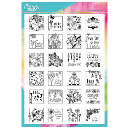 KISS by Clarity - Tina's Flowers Sampler A4 Stamp Set