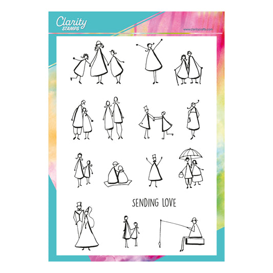 Barbara's Triangle People - Sending Love - A4 Stamp Set