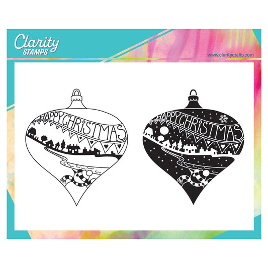 Barbara's Happy Christmas Bauble - Two Way Overlay A5 Stamp & Mask Set