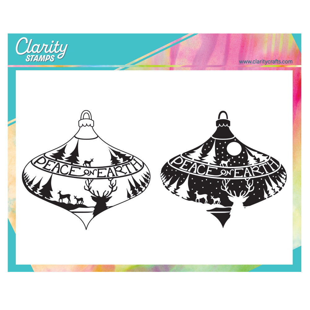 Barbara's Peace on Earth Bauble - Two Way Overlay A5 Stamp & Mask Set