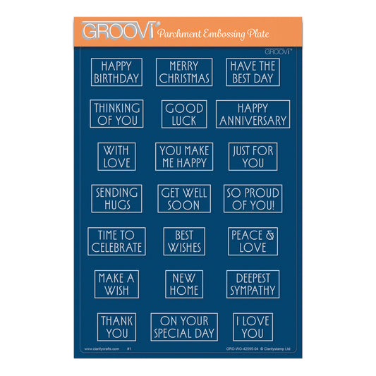 Art Deco Sentiments A5 Groovi Plate