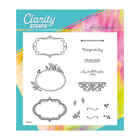 Clarity Doodle Frames A5 Square Stamp Set