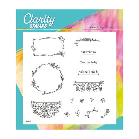 Clarity Floral Frames A5 Square Stamp Set