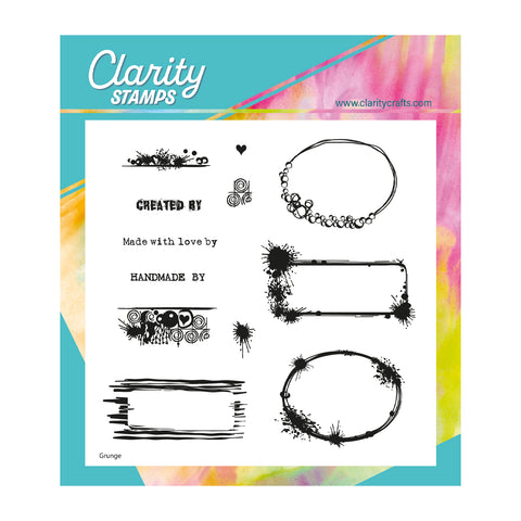 Clarity Grunge Frames A5 Square Stamp Set