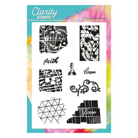 Grungy Grid & Patterns A5 Stamp Set