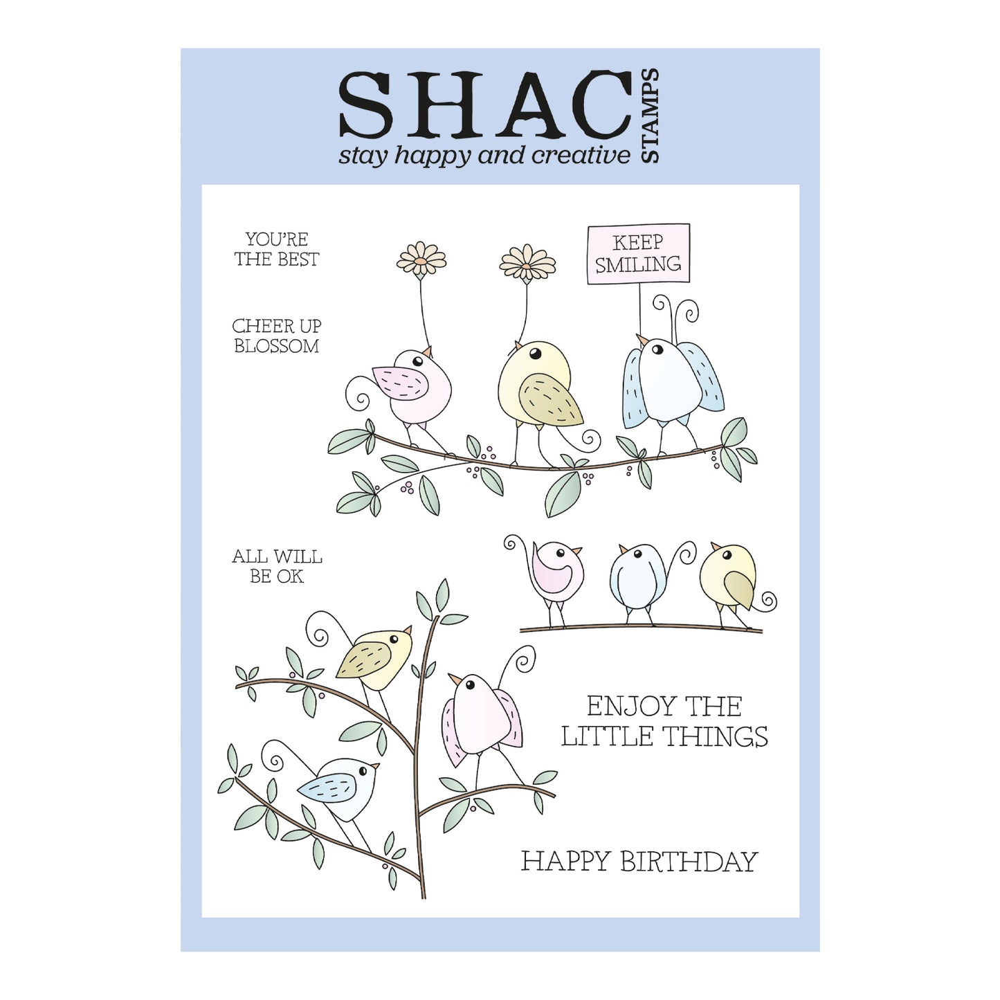 Little SHAC Birds A5 Stamp & Mask Set
