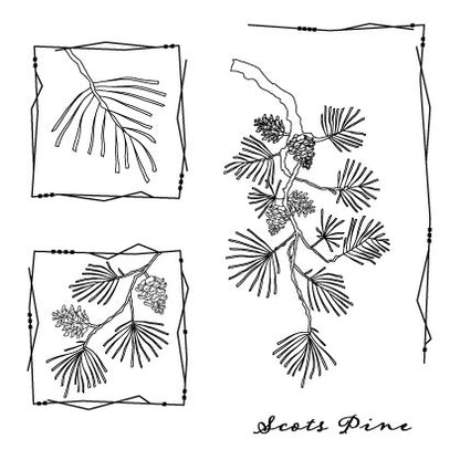 Barbara's SHAC Scots Pine Floral Panels A5 Square Stamp & Mask Set