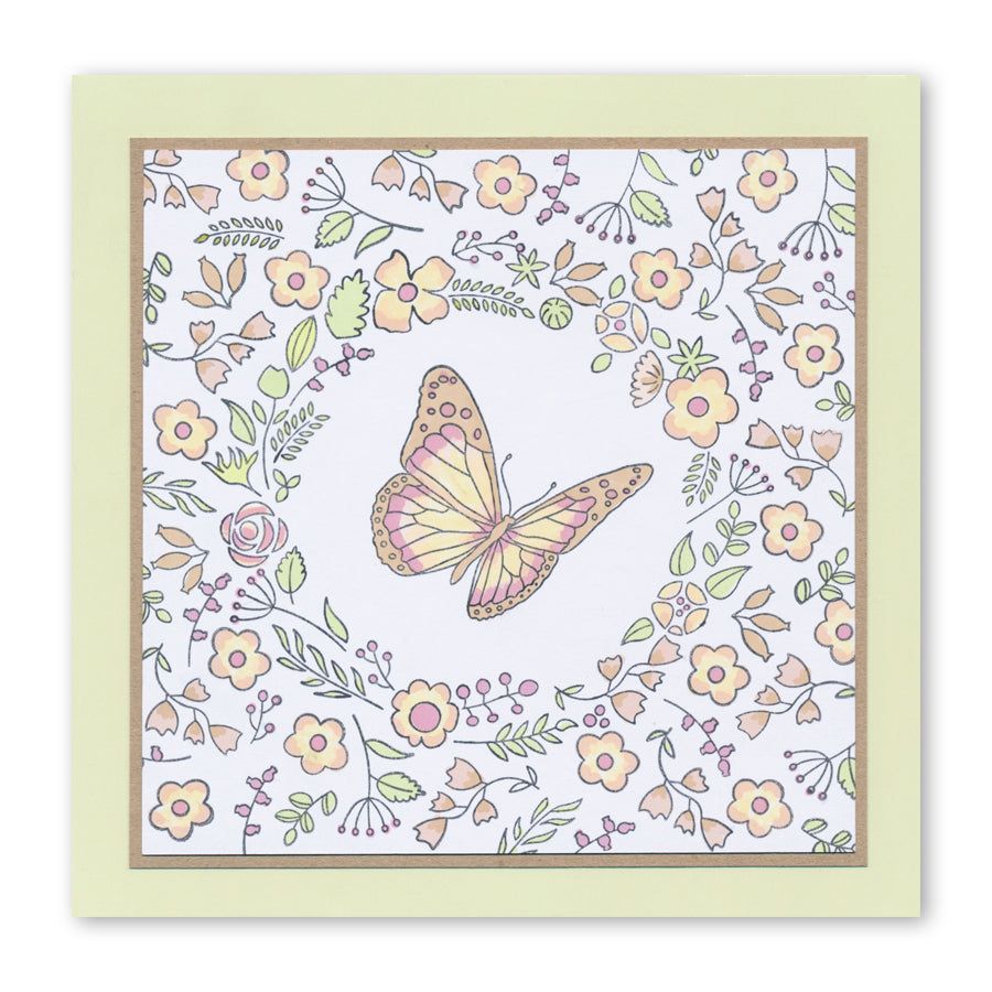 Butterfly Wreath A5 Square Stamp & Mask Set