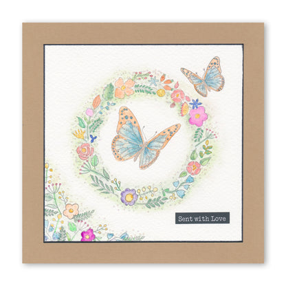 Butterfly Wreath A5 Square & A6 Square Stamp & Mask Collection