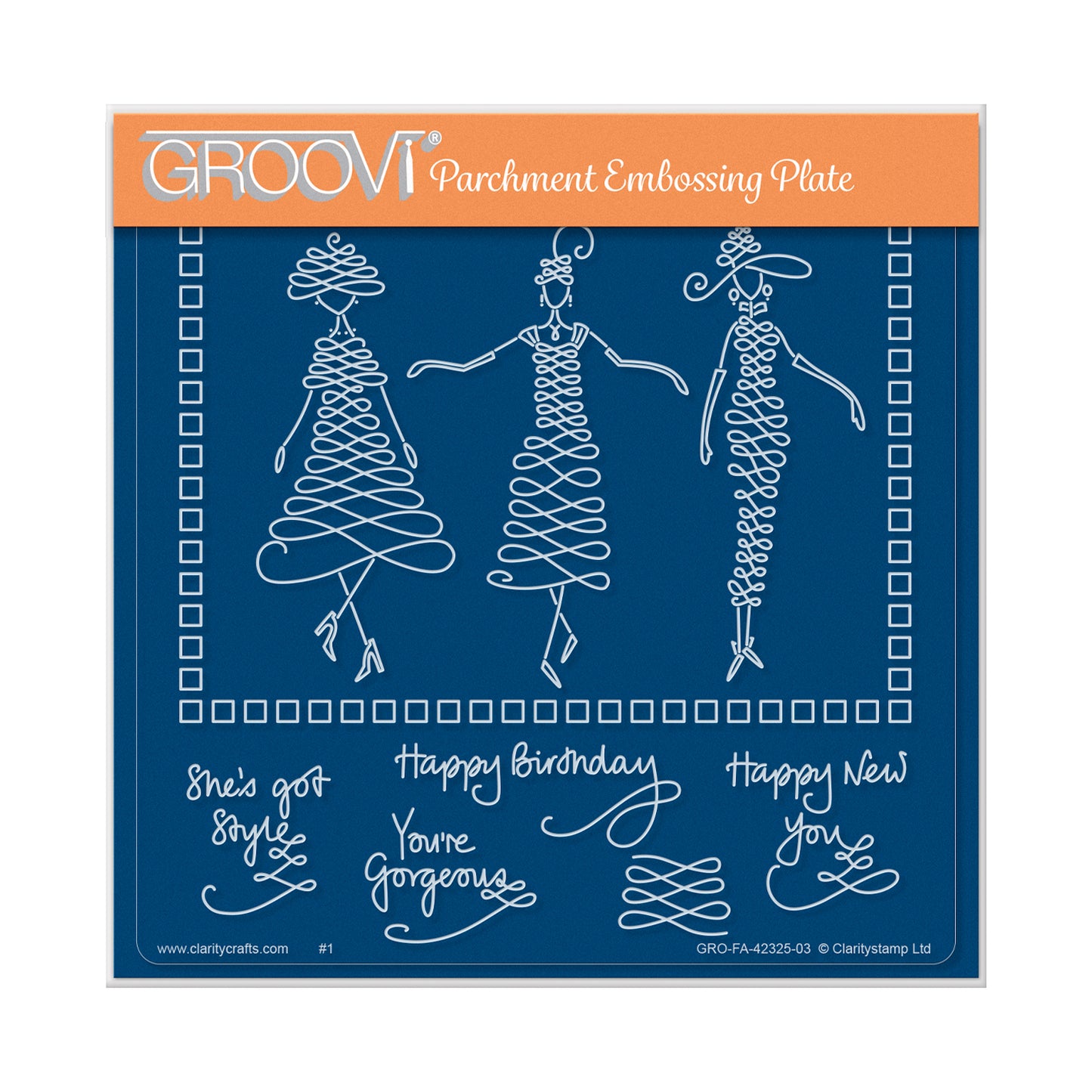 Barbara's SHAC Calligraphy Girls A5 Square Groovi Plate