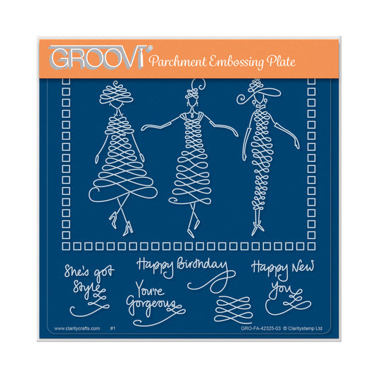 Barbara's SHAC Calligraphy Girls A5 Square Groovi Plate