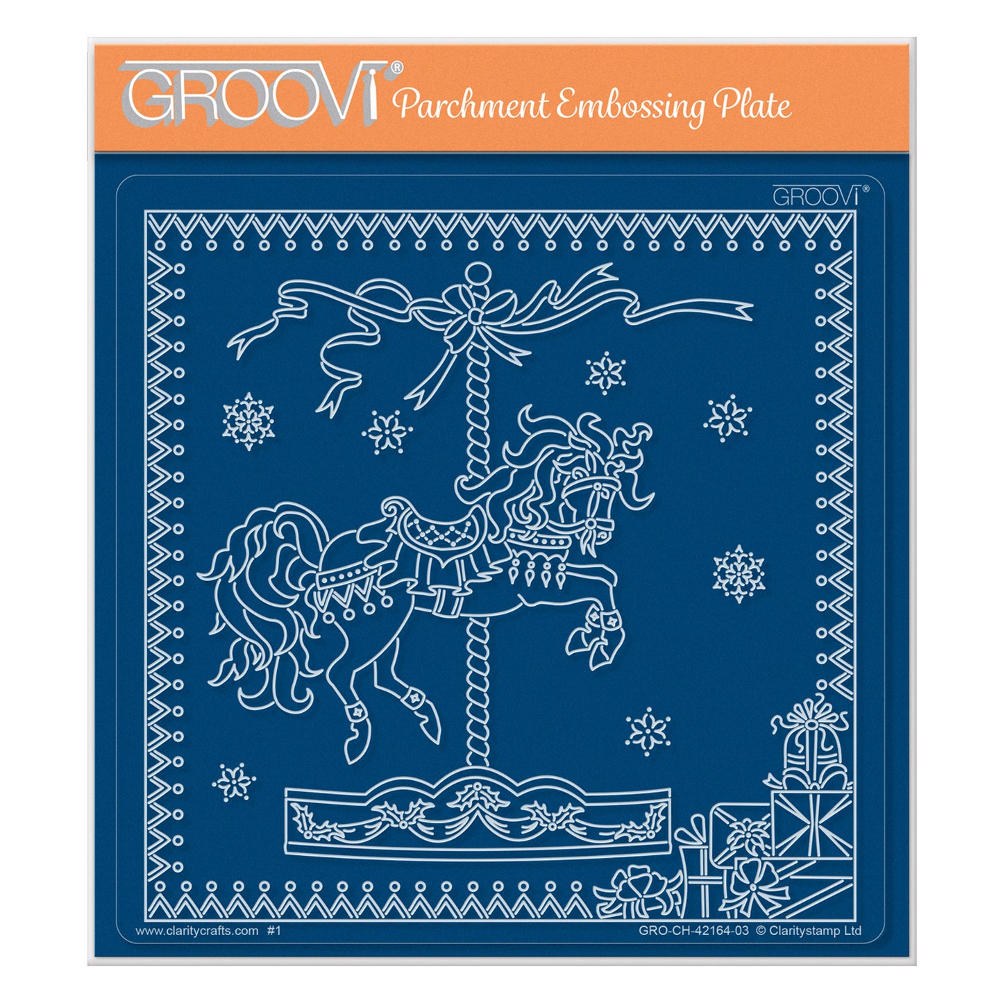 Linda's A Touch of Christmas - Christmas Carousel A5 Square Groovi Plate