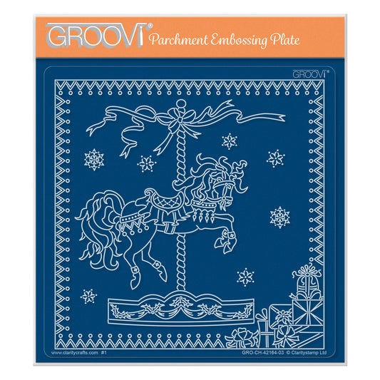 Linda's A Touch of Christmas - Christmas Carousel A5 Square Groovi Plate