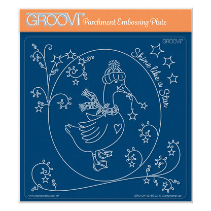 Linda's A Touch of Christmas - Christmas Goose A5 Square Groovi Plate