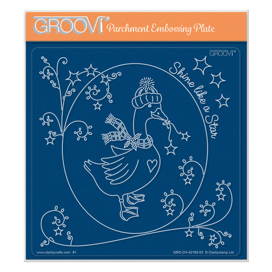 Linda's A Touch of Christmas - Christmas Goose A5 Square Groovi Plate