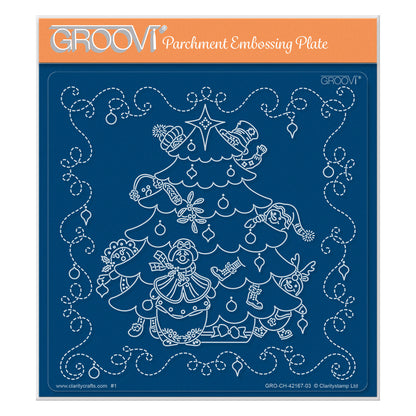 Linda's A Touch of Christmas - Rocking Around the Christmas Tree A5 Square Groovi Plate