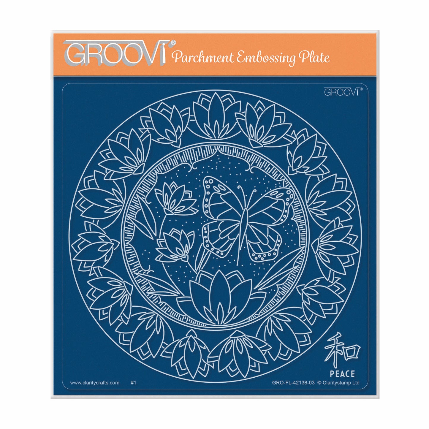 Barbara's SHAC Peace - Japanese Flowers & Butterflies A5 Square Groovi Plate