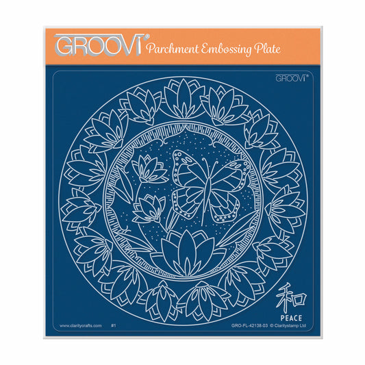 Barbara's SHAC Peace - Japanese Flowers & Butterflies A5 Square Groovi Plate