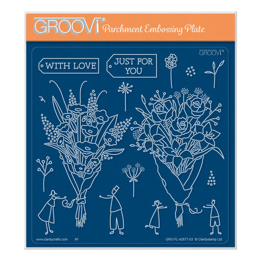 Barbara's SHAC Bouquets A5 Square Groovi Plate