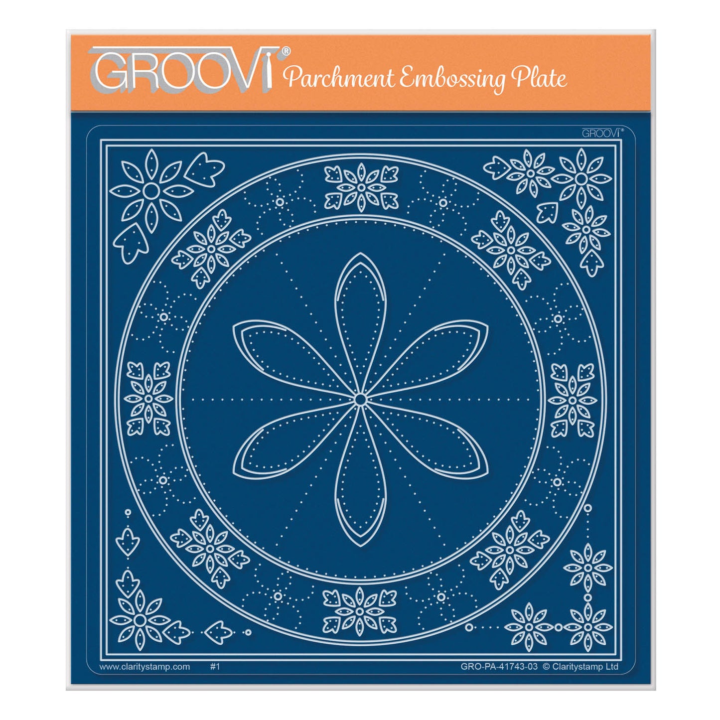 Embroidery Petal A5 Square Groovi Plate