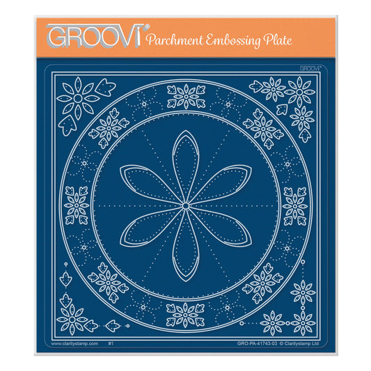 Embroidery Petal A5 Square Groovi Plate