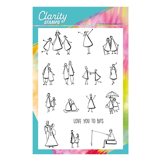 Barbara's Triangle People - Love You To Bits - A5 Stamp Set