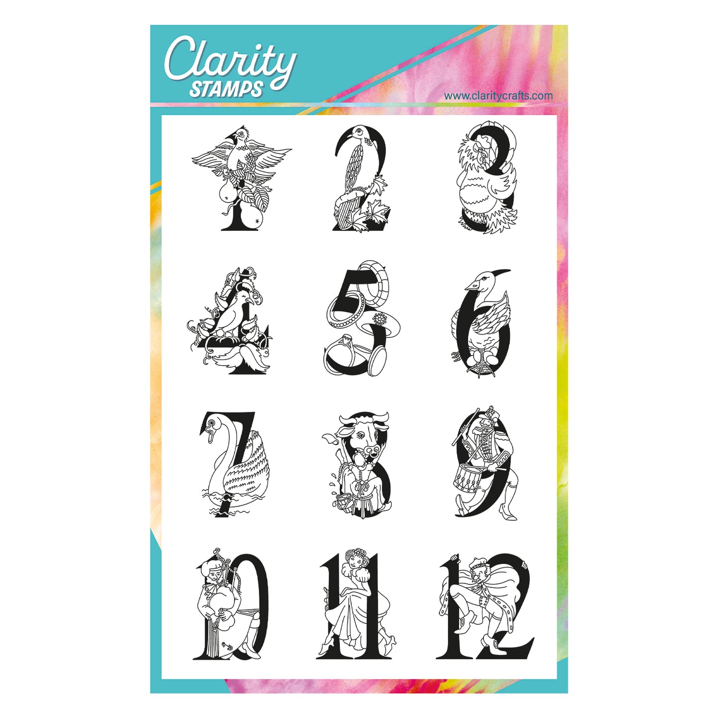 Bijou Barbara's 12 Days of Christmas A5 Stamp Set