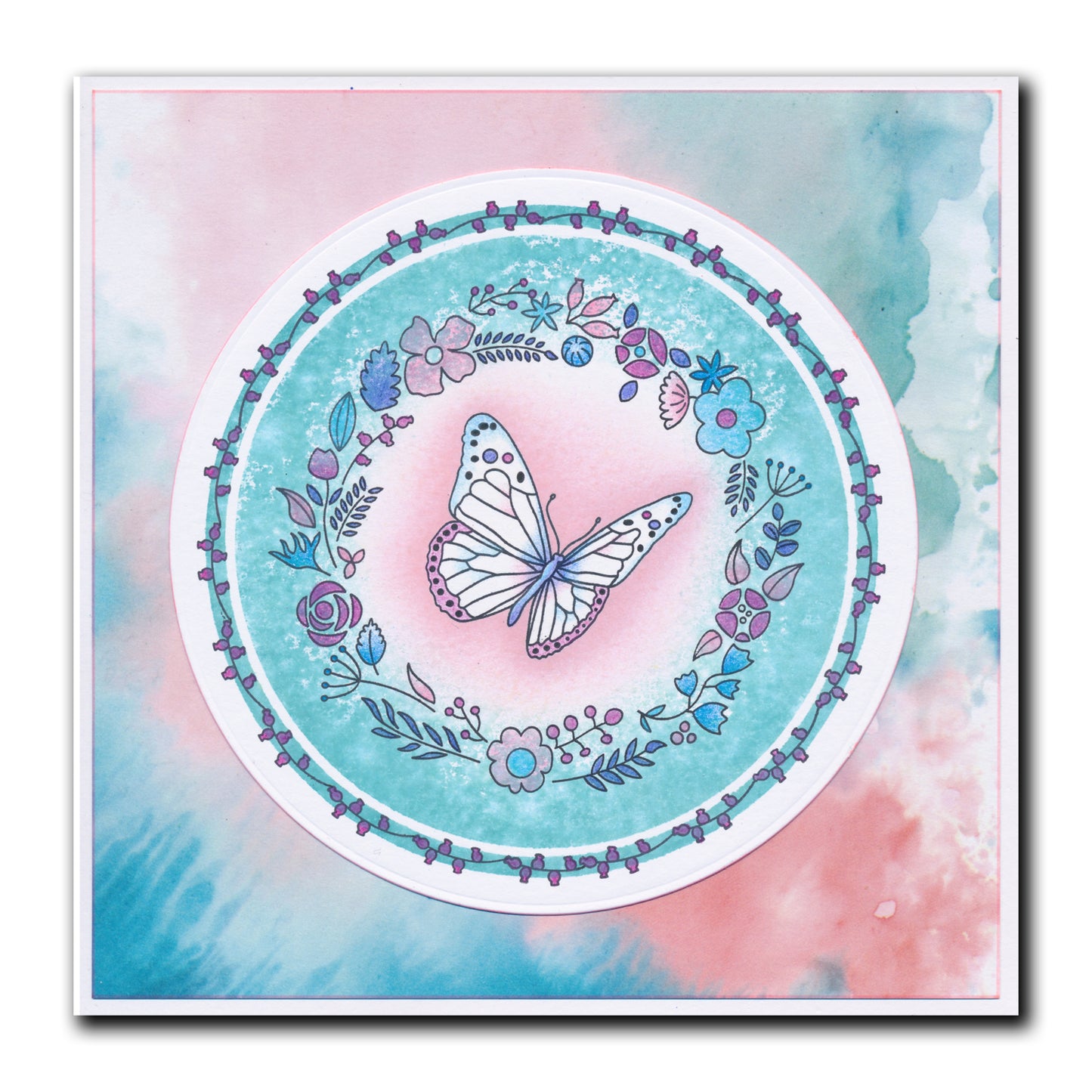 Butterfly Wreath A5 Square & A6 Square Stamp & Mask Collection