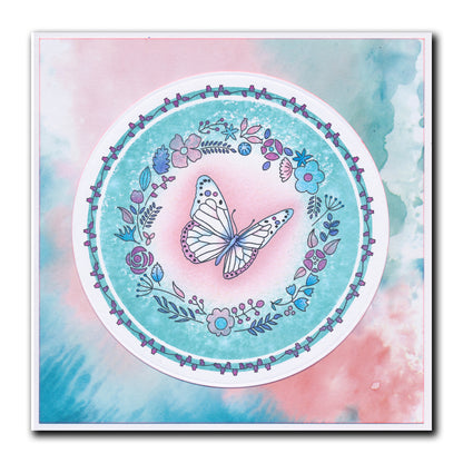 Butterfly Wreath A5 Square & A6 Square Stamp & Mask Collection