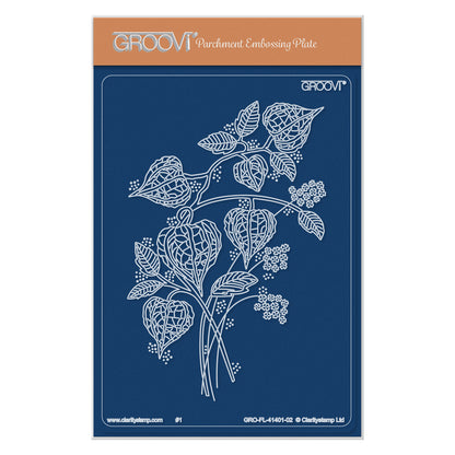 Chinese Lantern Spray A6 Groovi Plate