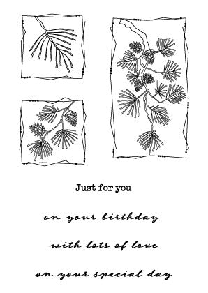 Barbara's SHAC Scots Pine Floral Panels A6 Square Stamp Set