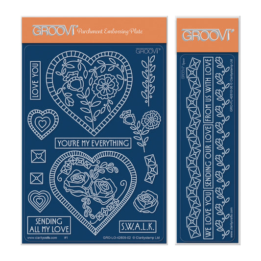 Barbara's Floral Hearts A6 Groovi Plate & Spacer Duo