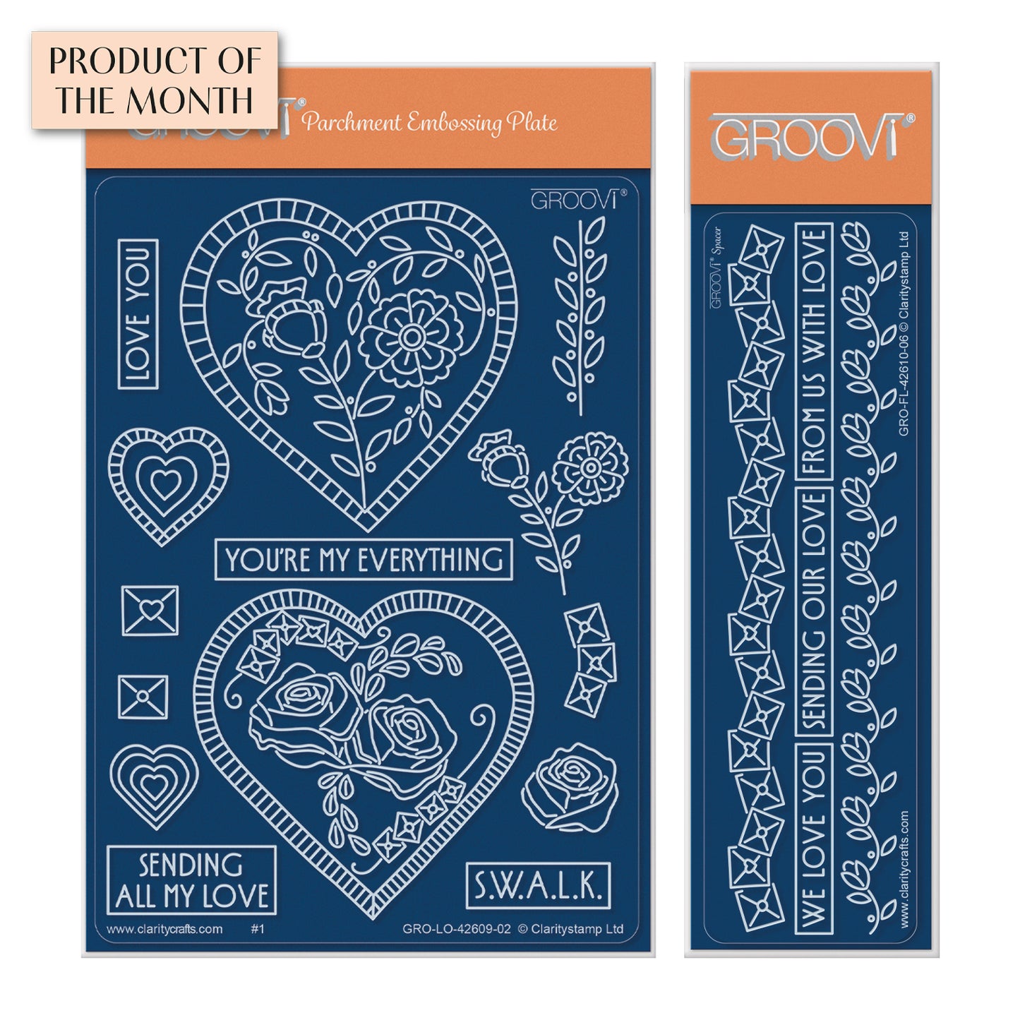 Barbara's Floral Hearts A6 Groovi Plate & Spacer Duo