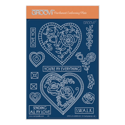 Barbara's Floral Hearts A6 Groovi Plate