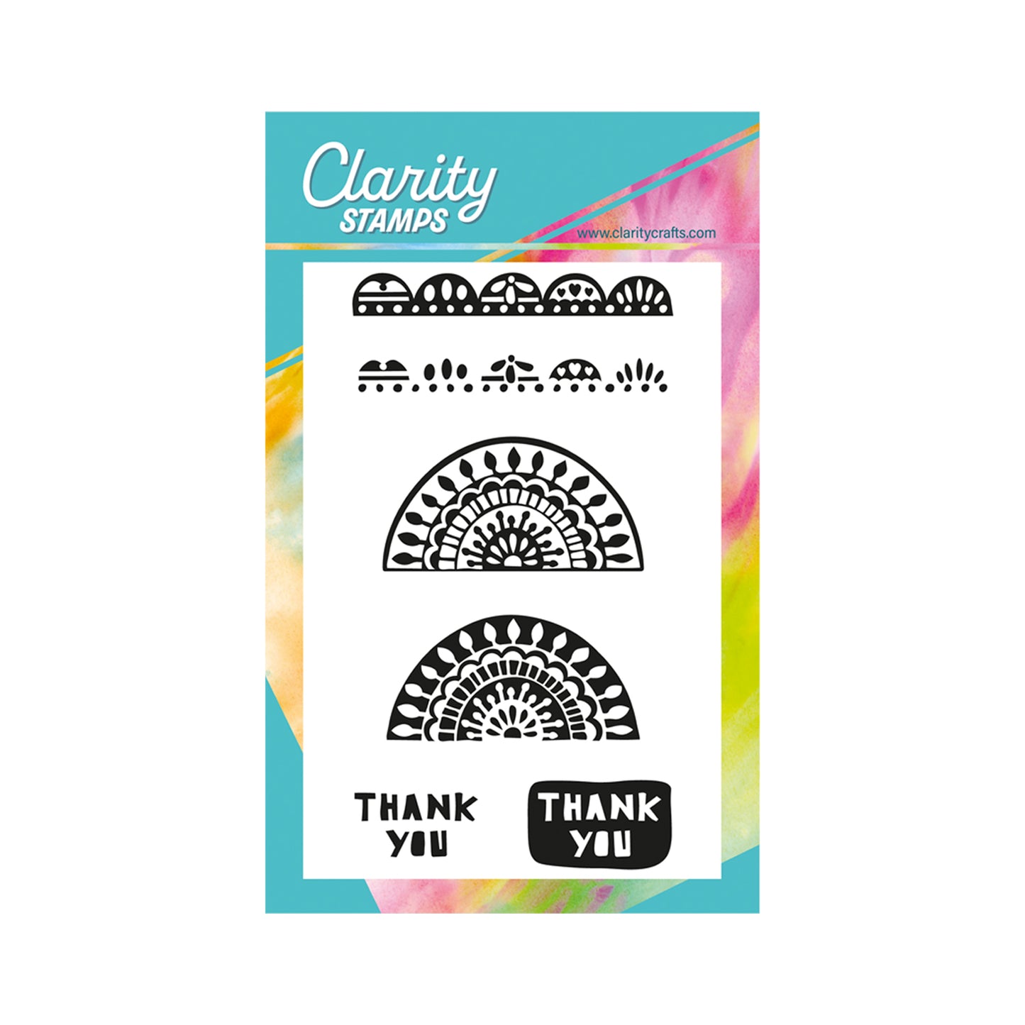 Block Print Thank You - Two Way Overlay A6 Stamp Set