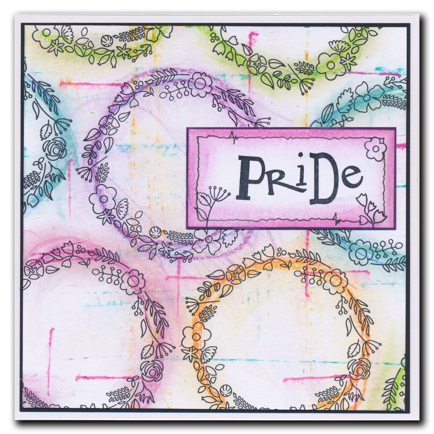 Butterfly Wreath A6 Square Stamp & Mask Set