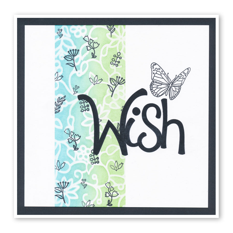 Butterfly Wreath A6 Square Stamp & Mask Set