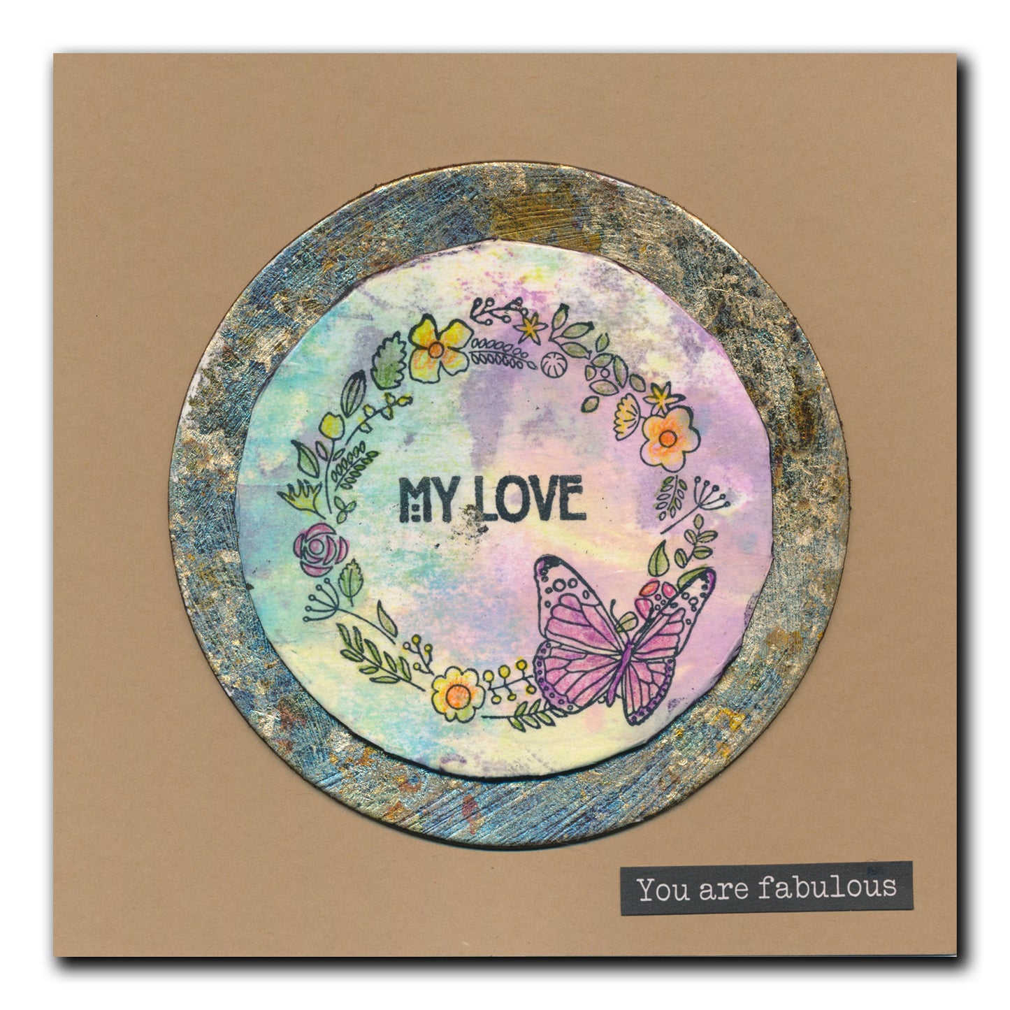 Butterfly Wreath A6 Square Stamp & Mask Set