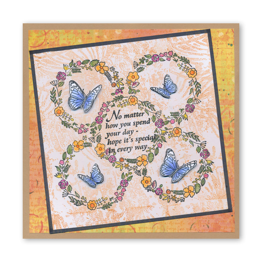 Butterfly Wreath A6 Square Stamp & Mask Set
