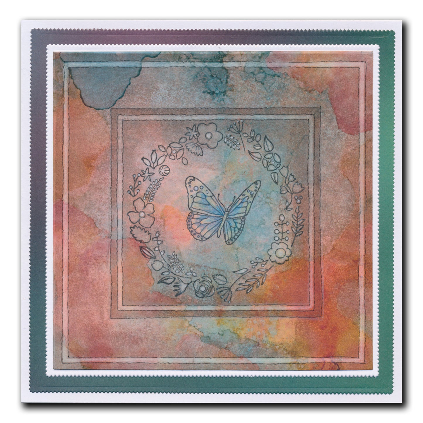 Butterfly Wreath A5 Square & A6 Square Stamp & Mask Collection